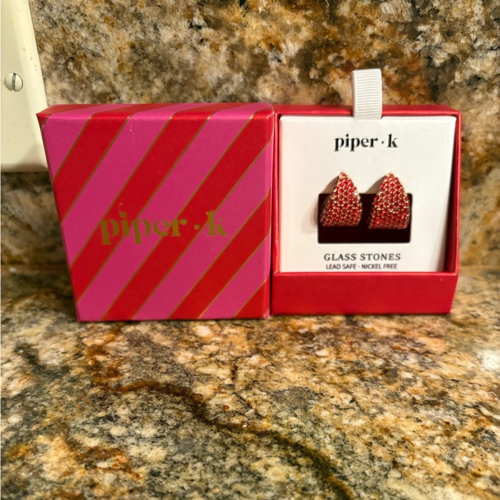 NEW Piper K Red Earrings